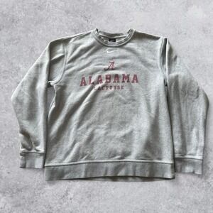 Nike center swoosh University of Alabama lacrosse gray crewneck sweatshirt M